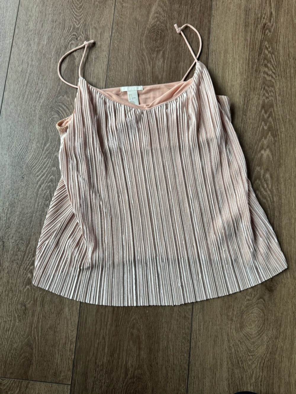 H&M Pleated Spaghetti Strap Tank Top - Light Blush